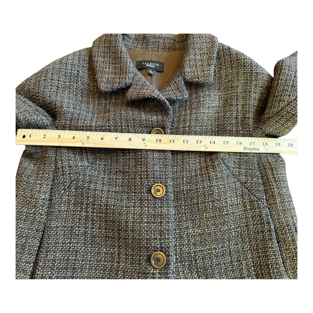 Talbots Brown Gray Tweed Cropped Blazer Jacket Women's Size 8 - Picture 13 of 13